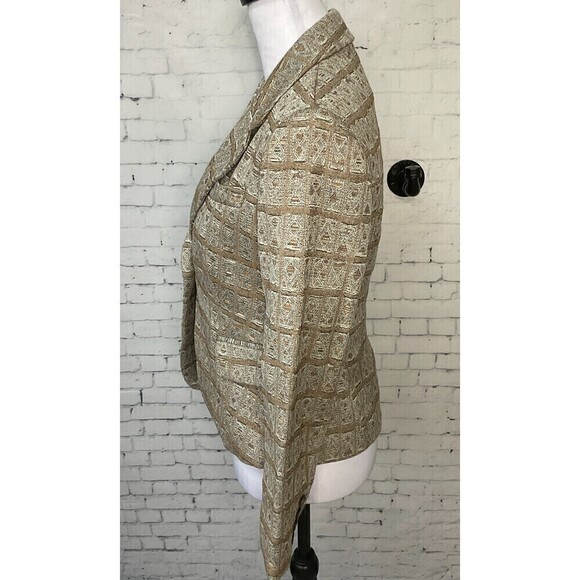 Jones New York Petite Womens Tan Bronze Blazer Business Jacket Size 4P U1 - Picture 6 of 12